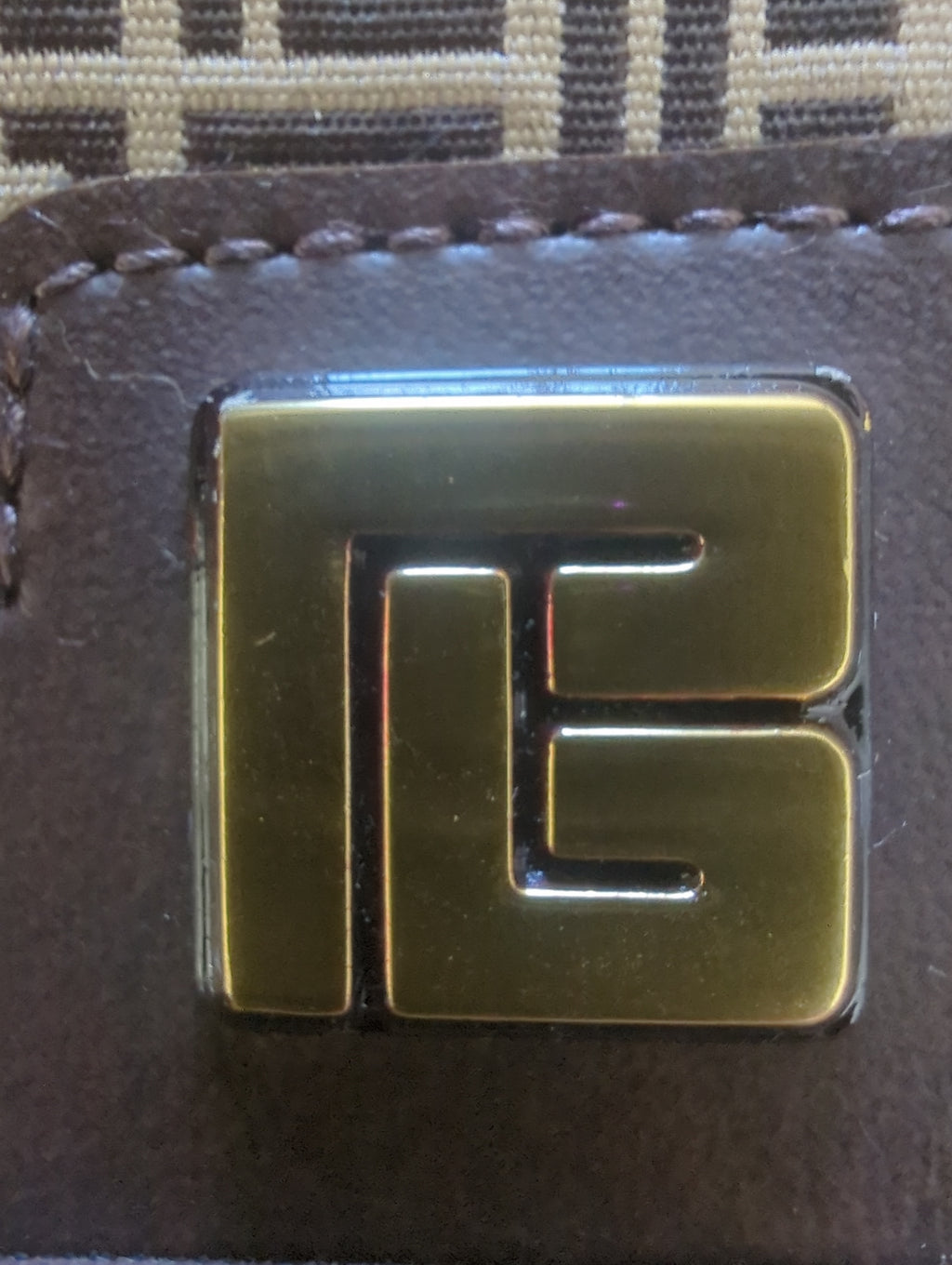 Vintage 1970s Pierre Balmain Monogram Pouch Bag - Labyrinth Canvas Cosmetic Clutch, Very Good Condition