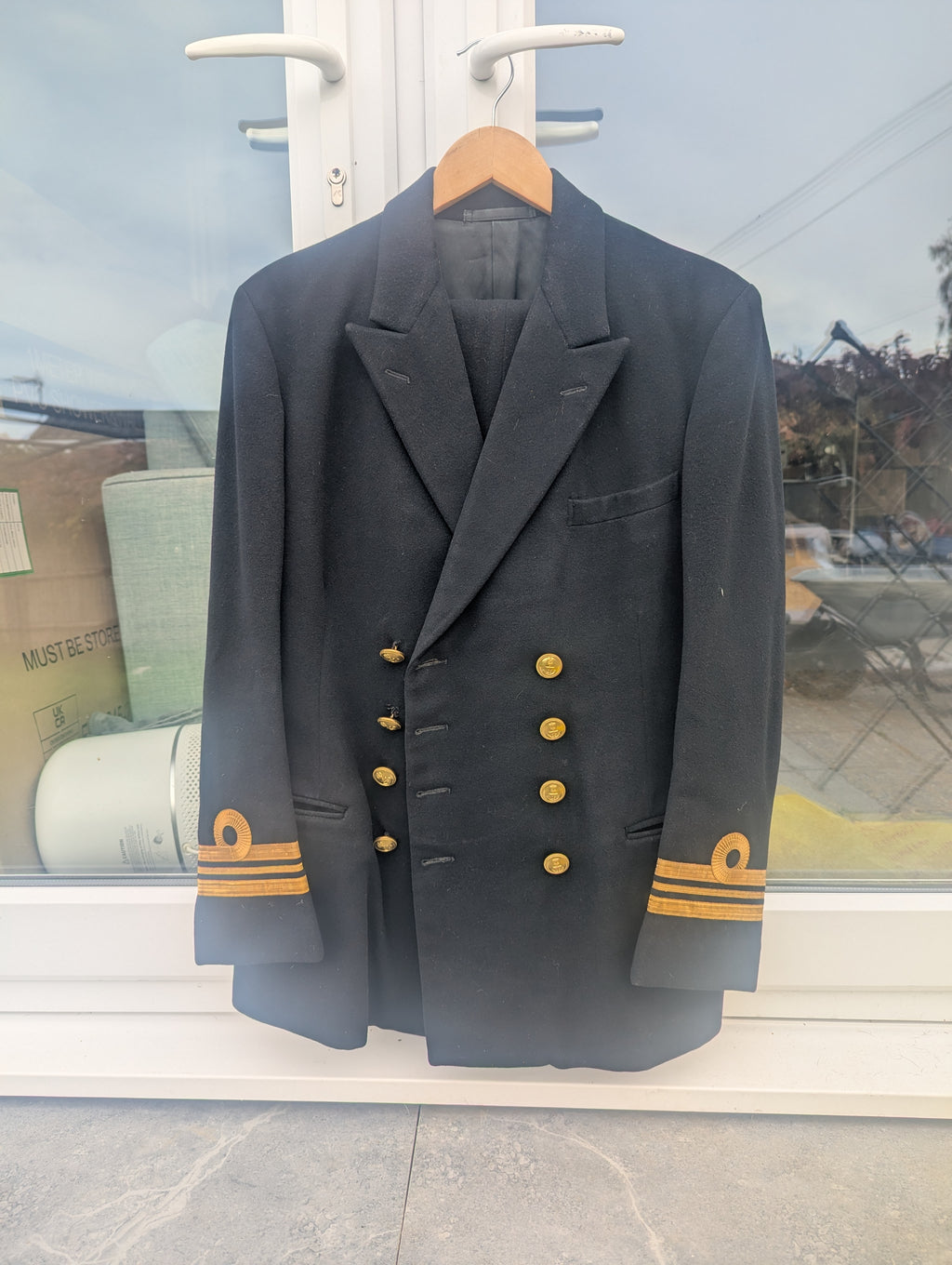 Vintage 1980 British Royal Navy Dress Uniform Set | No. 1 Dress Tunic & Trousers | Lieutenant Commander | Cold War Bespoke Militaria