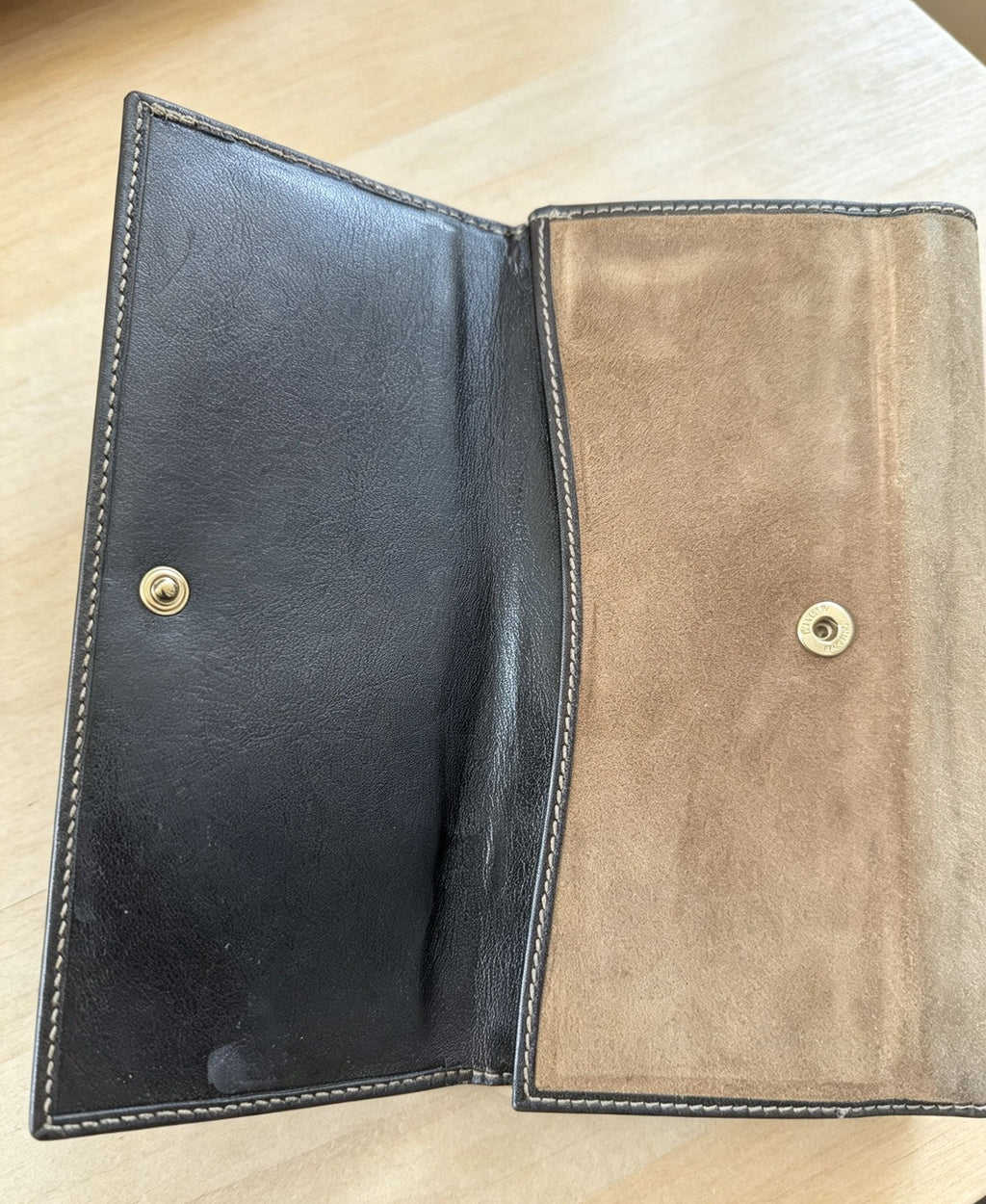 Vintage Gucci Interlocking G Brown Suede Continental Wallet